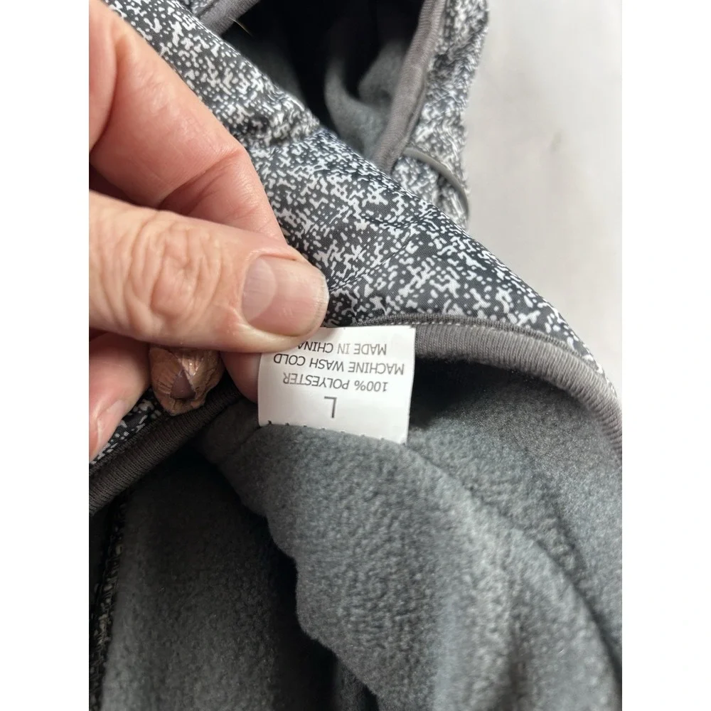 Water Repellent Dog Jacket‎ Coat Gray Reflective Fleece Lined Zip Size L